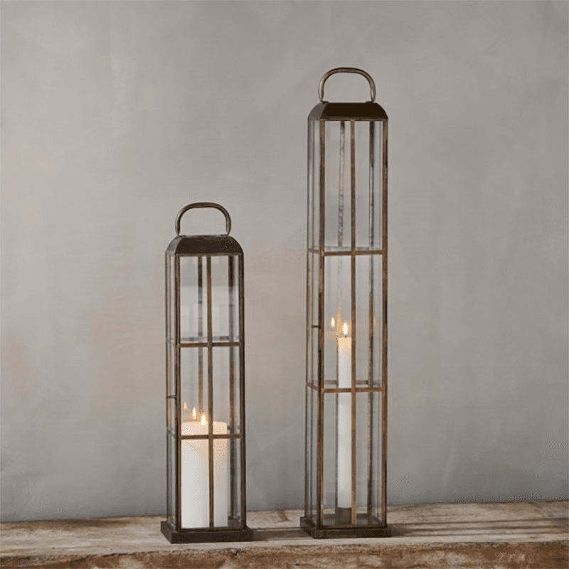Vemula Lantern, H50cm, Antique Brass