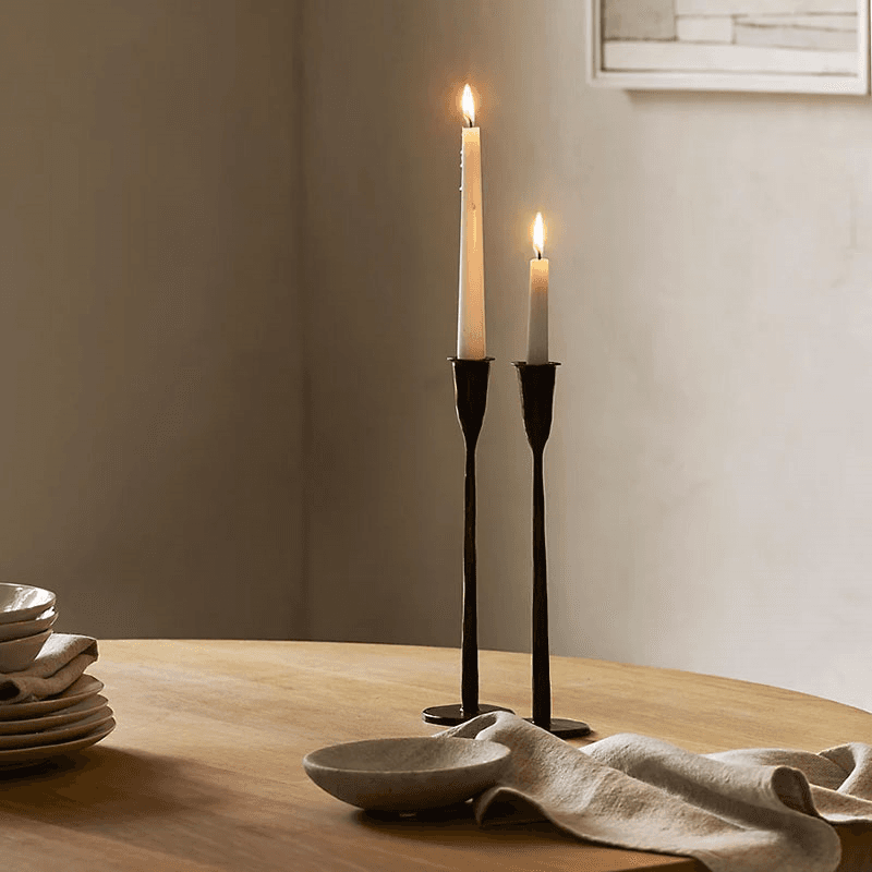 Stanton Forged Dinner Candle Holder, H30cm, Black