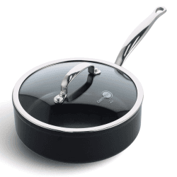 Image showing the Barcelona Pro Non-Stick Skillet with Lid, 24, Black product.
