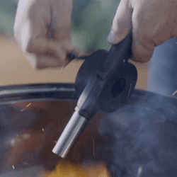 Image showing the BBQ Charchoal Blower, 8 x 8 x 25cm, Black/Silver product.