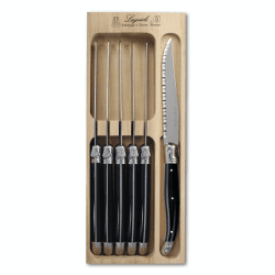Image showing the Steak Knife Set, Black Handle, Set of 6 product.