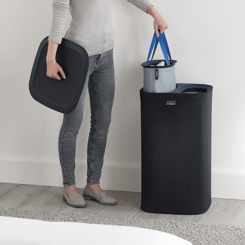 Tota Easy-Empty Laundry Basket 60 Litre, Black