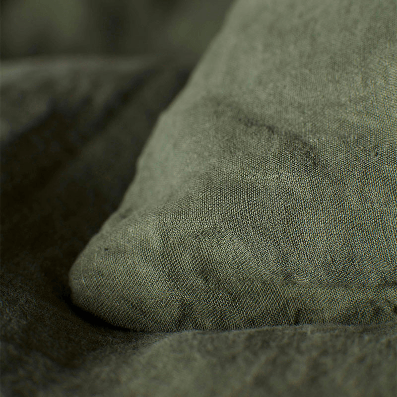Linen Duvet Cover, King, Olive Green