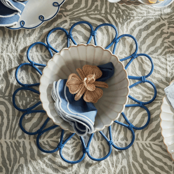 Image showing the Gaia Set of 4 Placemats, D33cm, Navy product.