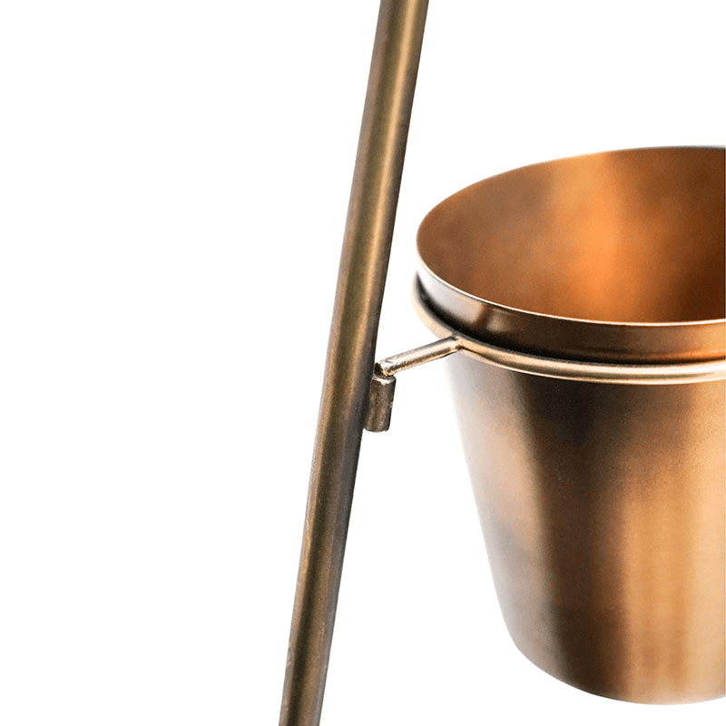 Outdoor Wall Plant Stand with Planters, H148 x W69cm, Gold