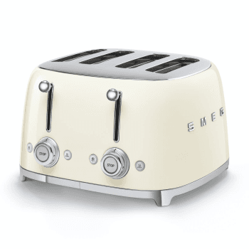 Image showing the 50's Retro 4 slice toaster - 4 slot, Cream product.