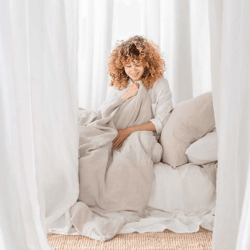 Linen Duvet Cover, Double, Clay