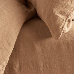 Image showing the Linen Fitted Sheet, King, Cumin product.