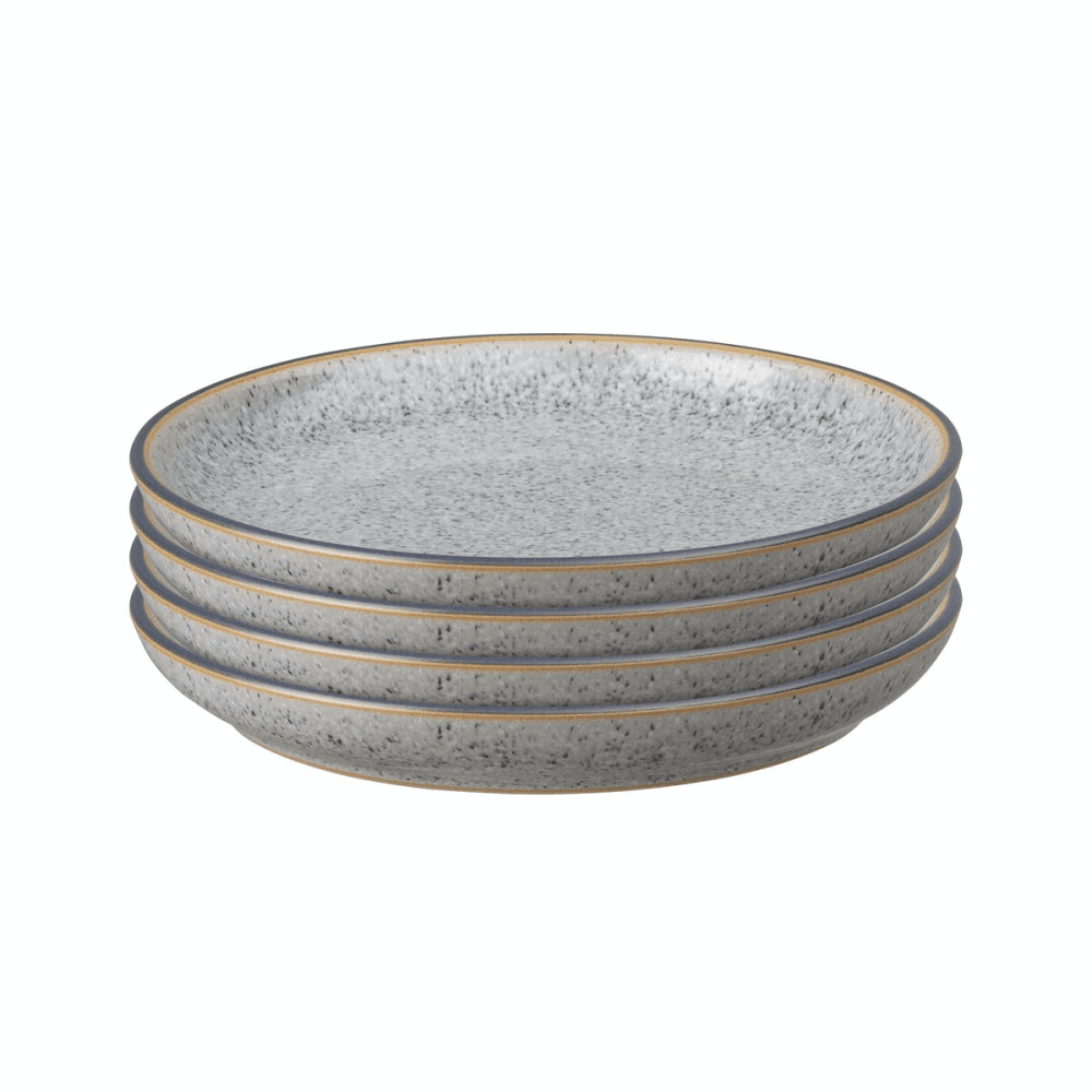 Studio Grey Set of 4 coupe side plates, 17cm, Granite