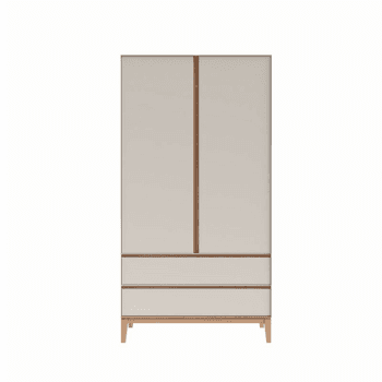 Image showing the Lars Two Door Wardrobe, H191 x W100cm, Cashmere and Oak product.