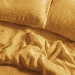 Image showing the Linen Pair of Standard Pillowcases, Ochre product.