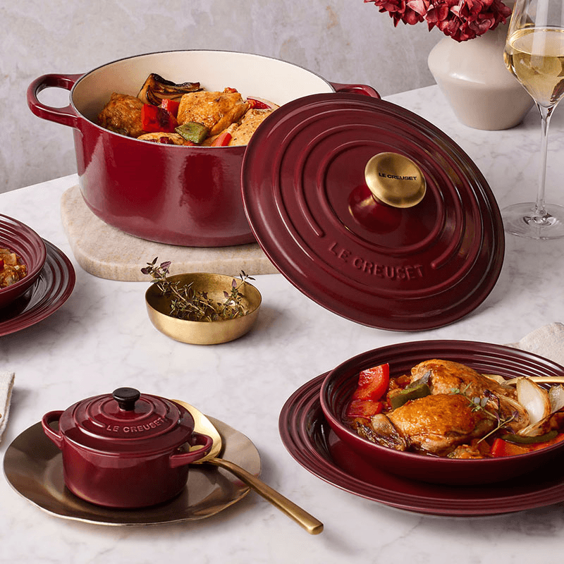 Signature Cast Iron Round Casserole, 20cm, Garnet