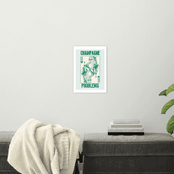 Image showing the Honey Island Studio Champagne Problems Print, 42 x 30cm, Green product.