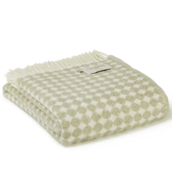 Image showing the Jacquard Spot Pure New Wool Throw, 130 x 200cm, Sage product.
