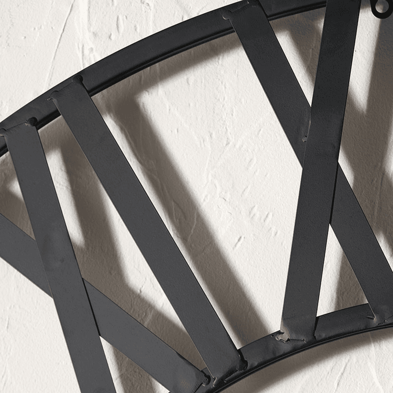 Metal Wall Clock, D120cm, Black