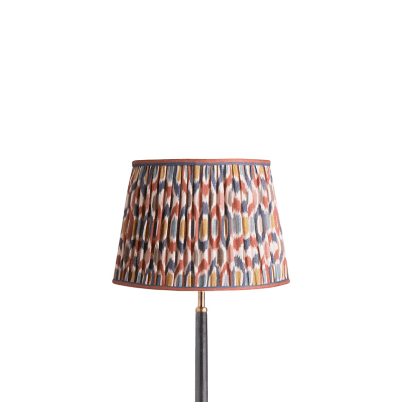 Empire Straight Shade Small Ikat Spot Linen By GP & J Baker, 30cm, Blue/Red