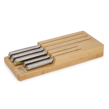 Image showing the Elevate 5 Piece Knife Set with Storage, Bamboo product.