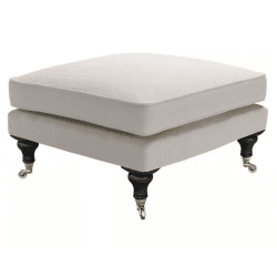 Image showing the Bluebell Footstool, Medium Square, Taupe Brushed Linen, Taupe product.