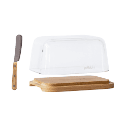 Image showing the Glass Butterdish Set, Bamboo product.