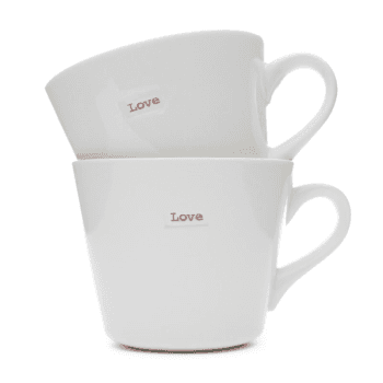 Image showing the 'Love' Set of 2 Bucket Mugs, 380ml product.
