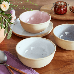 Image showing the Minerals Set of 4 Bowls, D15cm, Moonstone product.