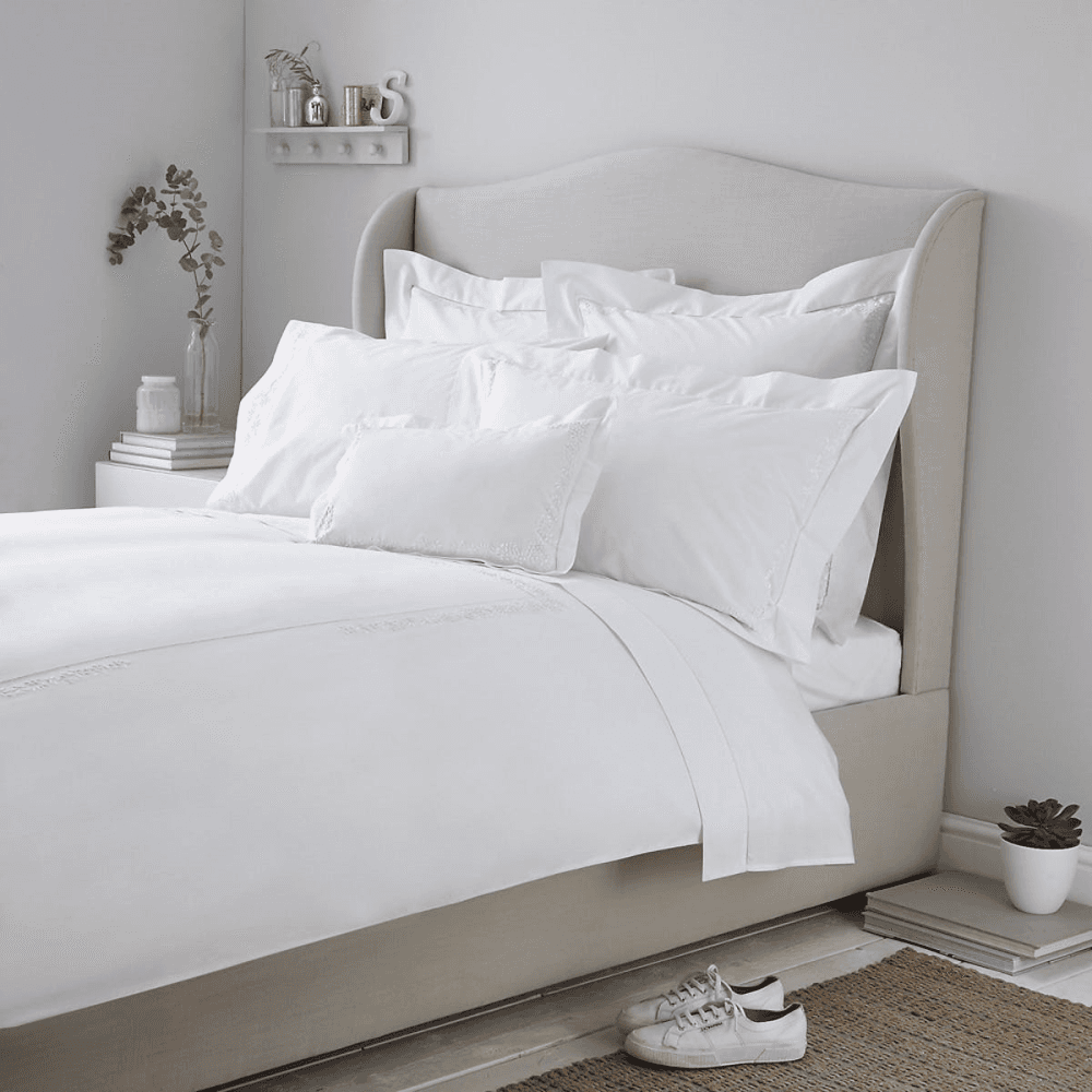Adeline Super king size pillowcase, 50 x 90cm, White