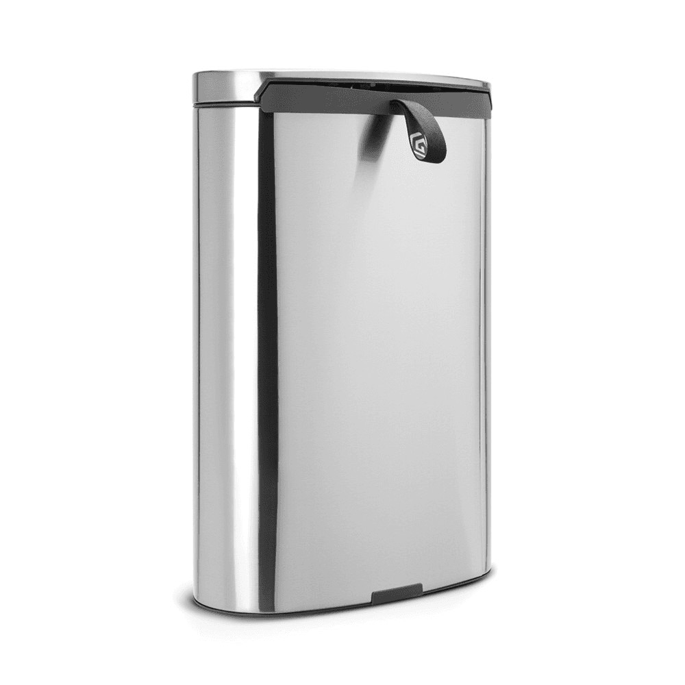 Flatback+ Space Saving Pedal bin, silent, 40 litre, Matt Steel, Fingerprint Proof