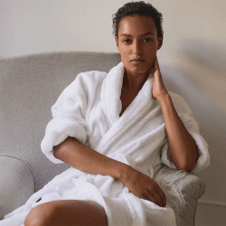 Image showing the Organic Cotton Small Classic Robe, White product.