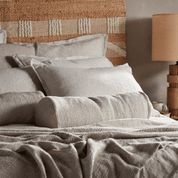 Image showing the Sid Stripe Linen Oxford Pillowcase, Standard, Natural Stripe product.