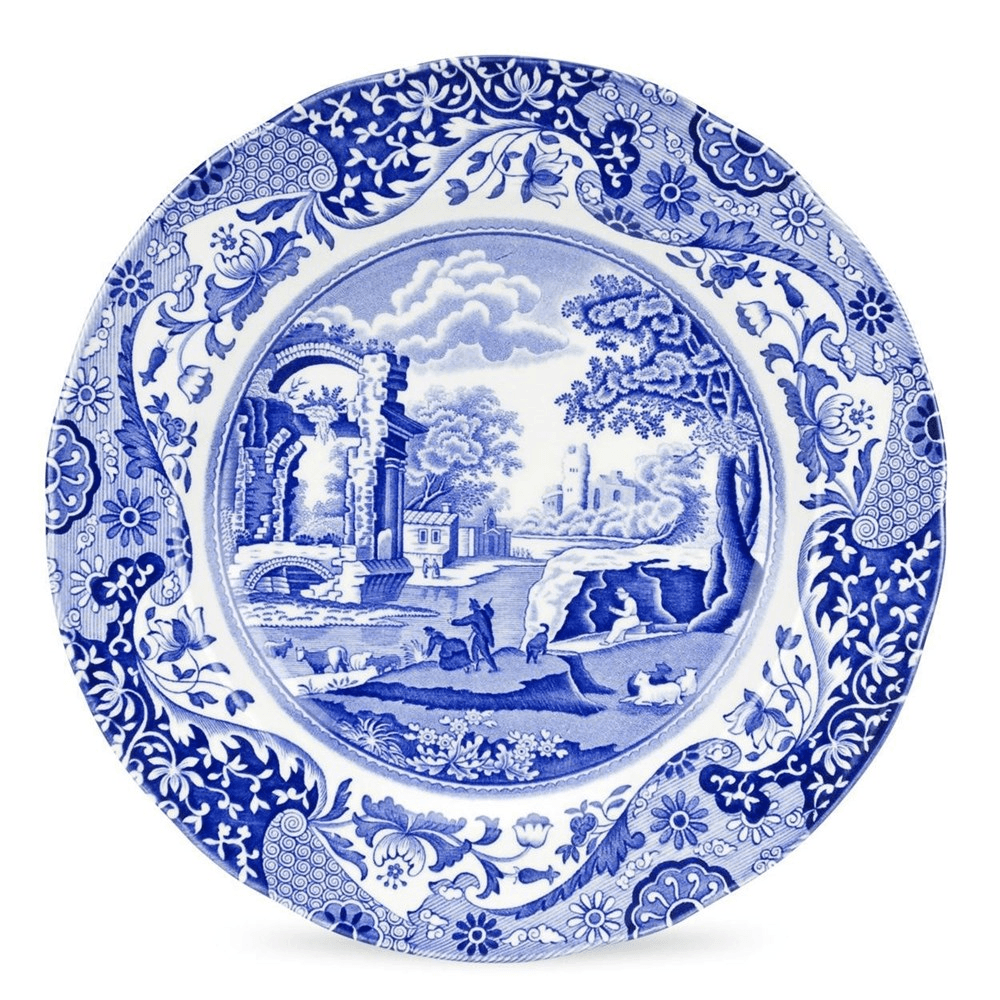 Blue Italian Set of 4 Plates, 27cm