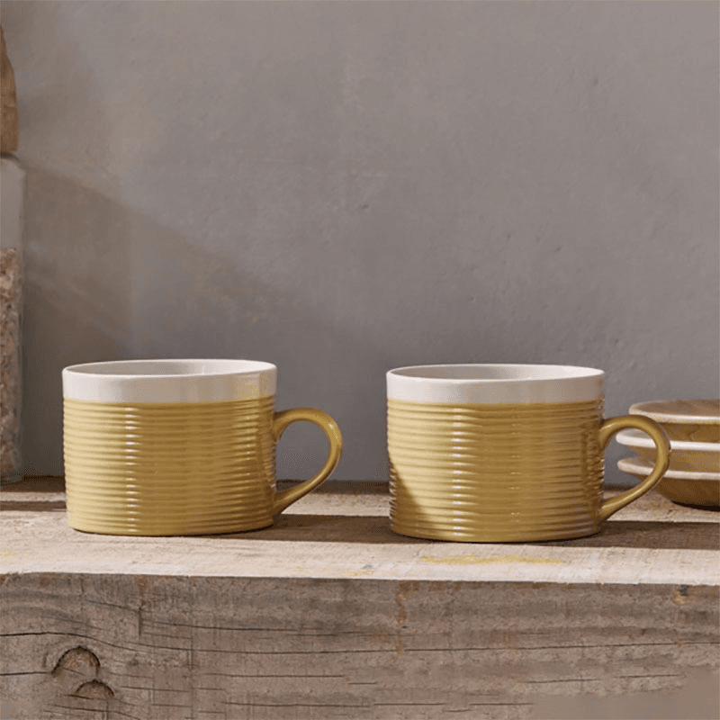 Kai Set of 2 Mugs, 350ml, Mustard