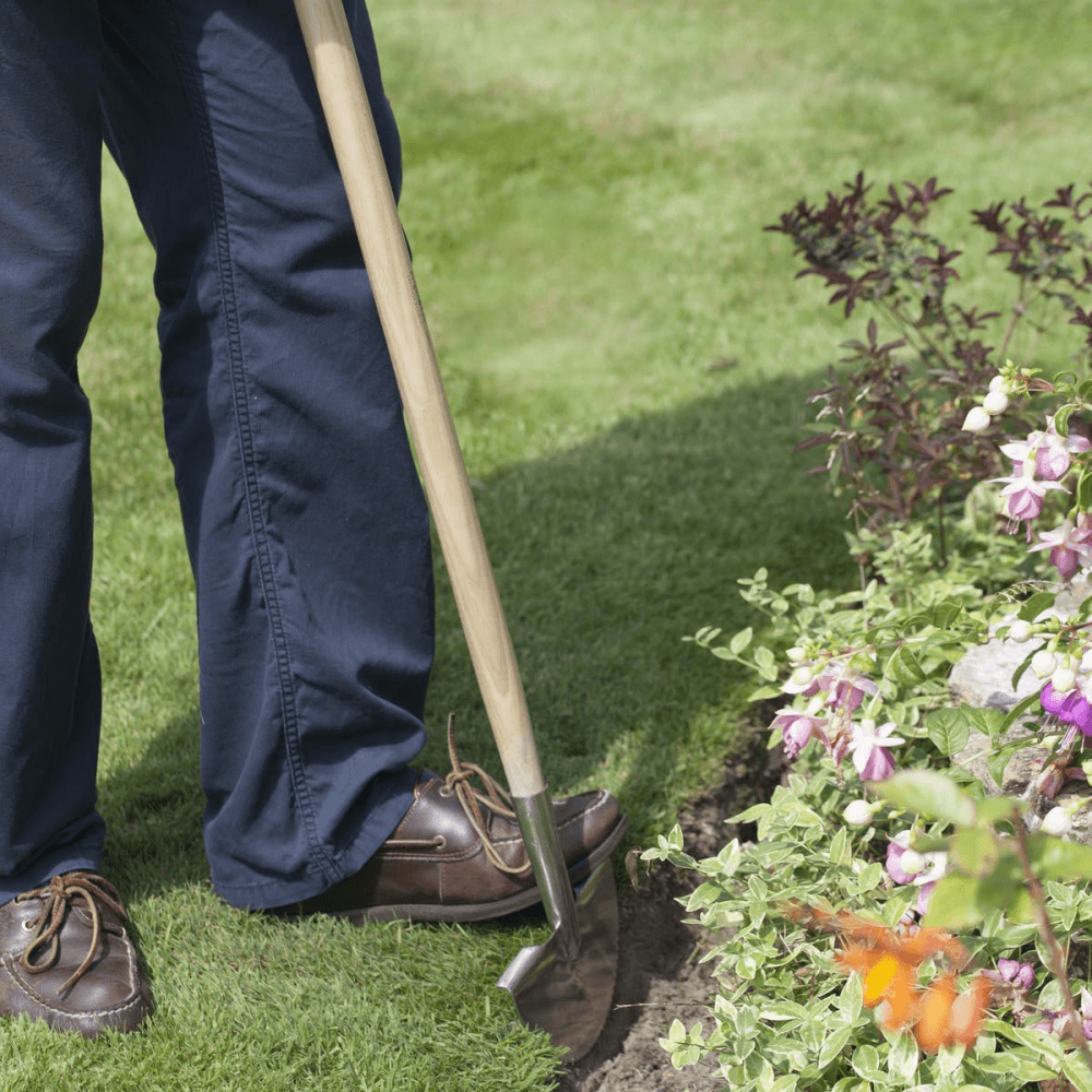Stainless Steel Half Moon Lawn Edger, Silver/Natural