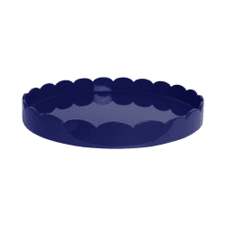 Image showing the Lacquered Scallop Round Tray D50cm, Navy product.
