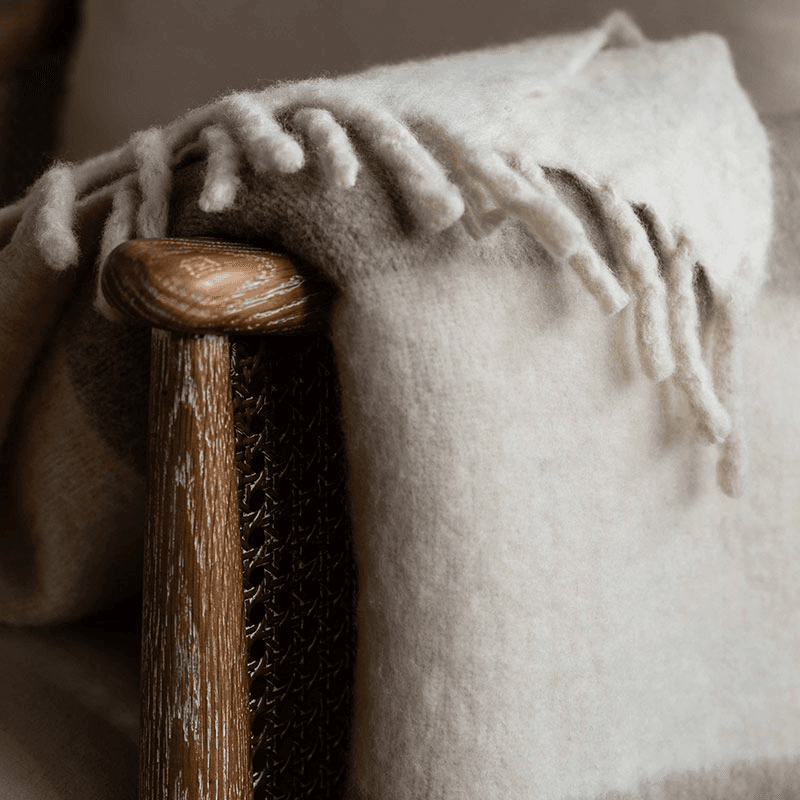 Leigh Wide Stripe Throw, 130 x 170cm, Natural Stripe
