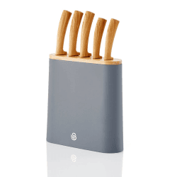 Image showing the Nordic 5 Piece Knife Block, Grey product.