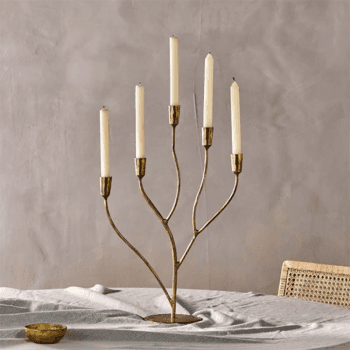 Image showing the Palani Statement Candelabra, Antique Brass product.