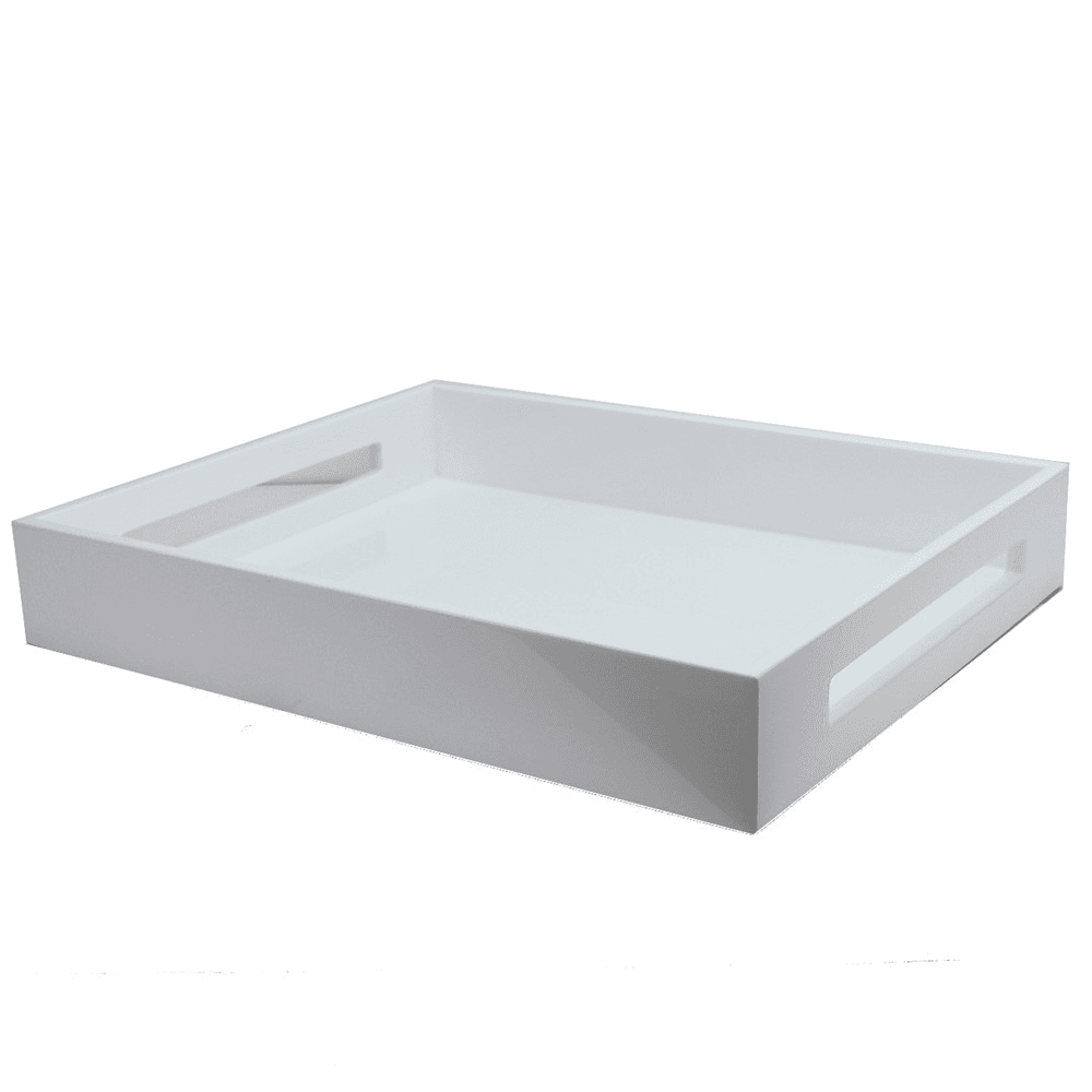 Lacquered Lacquered Tray 40 X 35cm, White