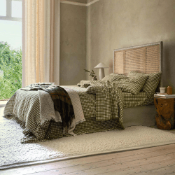 Image showing the Gingham King Size Duvet Cover, Botanical Green product.