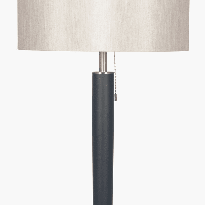 Lowry Floor Lamp, H161cm, Brushed Silver and Matt Black