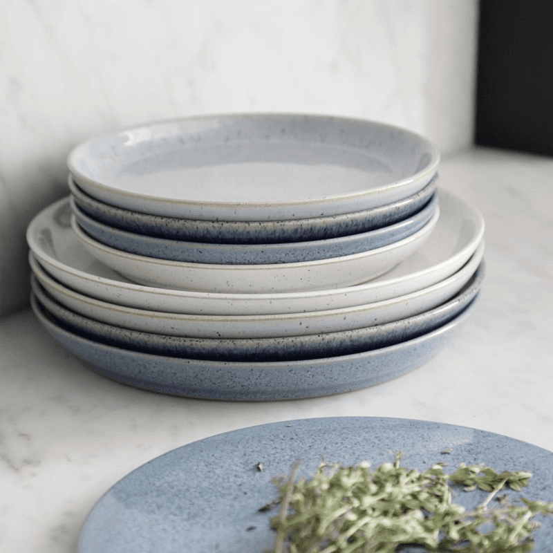 Studio Blue 4 Piece Coupe Dinner Plate Set, 26cm, Mixed