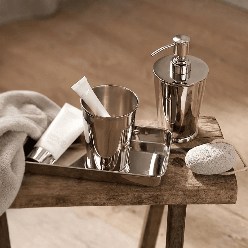 Brass Tumbler, H12cm, Silver