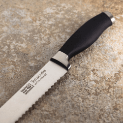 Image showing the Syracuse Soft Grip Bread Knife, 20cm, Black product.