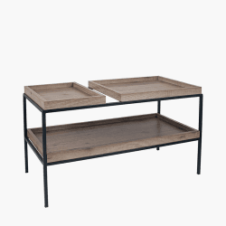 Image showing the Gallery Coffee Table, Natural Wood Veneer and Black product.