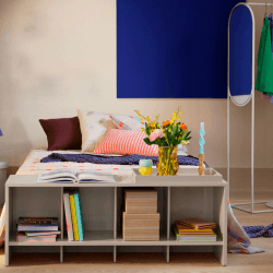 Image showing the Sarah Tray, 57 x 21cm, Light Grey product.