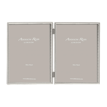 Image showing the Fine Edged Double photograph frame, 5 x 7", Silver product.