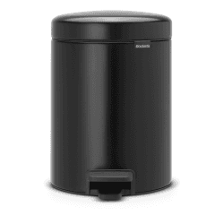 Image showing the newIcon Pedal bin, 5 litre, Matt Black product.