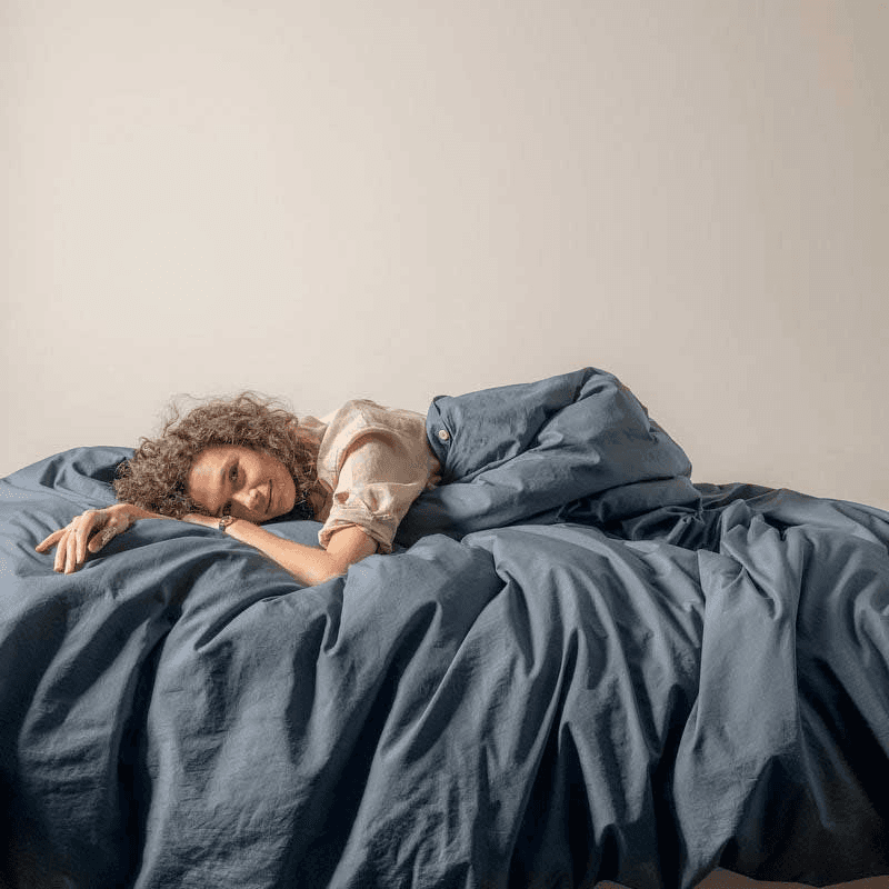 Relaxed Cotton Duvet Cover, Super King, Ink