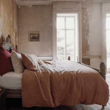Image showing the Linen Duvet Cover, Double, Warm Clay product.