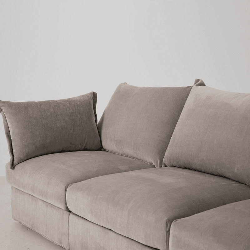 Model 06 Linen Corner Sofa With Chaise, Pumice
