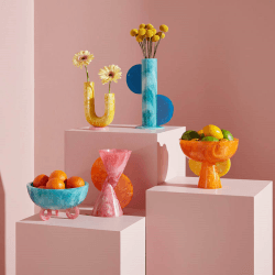 Image showing the Mustique Pedistal Bowl, D23cm, Orange/Yellow product.